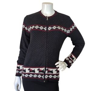 Scottish Terrier Cardigan Sweater (relaxed fit)